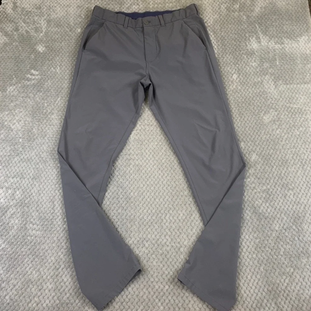 Mizzen+Main Helmsman Slim Chino Pants Mens 32x32 Gray Performance Golf